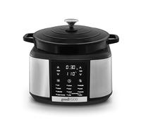 Good Food Electrical Dutch Oven with 12 Cooking Pre-sets, Removable Cast Iron Pot, Cast Iron, 12 Hour Timer, 1500W, Black & Stainless Steel, GF16012