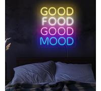Good Food Good Life Neon Sign for Wall Decor, Lager Letter LED Light Up Sign for Bar Restaurant Shop Room,Food Neon Signs