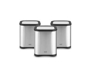 Good Food in Partnership with Tower 3 Kitchen Storage Canisters for Tea, Coffee, Sugar or Other Loose Ingredients, Air Tight with Glass Viewing Window, Mirror Finish, 1.5L, Stainless Steel, GF826190