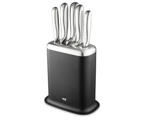 Good Food in Partnership with Tower 5Pc Knife Set Including 8 inch Chef’s, Carving and Bread Knives with 1x 5 inch Utility and a 3.5 inch Paring Knife, Black and Stainless Steel, GF851062