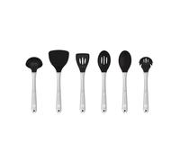 Good Food in Partnership with Tower 6Pc Silicone Utensil Set, Stainless Steel Handles with Hanging Loops, Black, GF832252