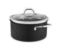 Good Food in partnership with Tower Hard Anodised 24cm Casserole Dish with Tempered Glass Lid, Grey GF900254