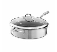 Good Food in Partnership with Tower Tri-Ply 28cm Multi-Pan with Tempered Glass Lid, Pouring Lips, 10x Stronger Superior Ceramic Coating, Induction Compatible, Stainless Steel