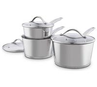 good FOOD Stainless Steel 3pc Saucepan Set - Grey
