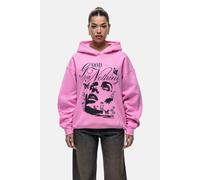 Good For Nothing Contrast Print Relaxed Hoodie In Pink Pink