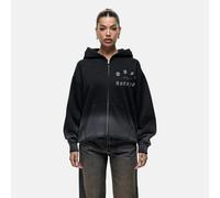 Good For Nothing Spray Effect Relaxed Zip Through Hoodie - Black - L - Black