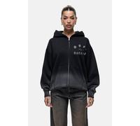 Good For Nothing Spray Effect Relaxed Zip Through Hoodie In Black Black