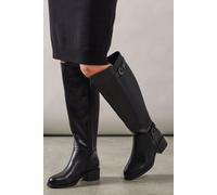 Womens Good For The Sole: Extra Wide Fit Koira Back Stretch Block Heel Knee High Riding Boots Black 4