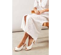 Good For The Sole: Wide Fit Evelyn Peep Toe Sling Back Heeled Sandals Good For the Sole White 3