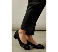 Good For The Sole: Wide Fit Tala Comfort Front Satin Twist Low Block Heel Court Shoes Good For the Sole Black 5