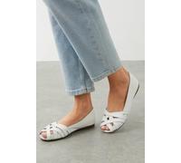 Good For the Sole Women's : Layla Real Leather Peeptoe Pumps in White | Size: 6 Good For the Sole White 6
