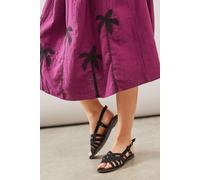 Good For the Sole Women's : Maggie Multi Strap Slingback Flat Sandals in Natural Black | Size: 3 Good For the Sole Natural Black 3