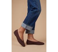 Good For the Sole Women's Nicole Faux Suede Round Toe Ballet Pumps in Brown | Size: 5 Good For the Sole Brown 5