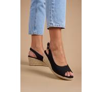 Good For the Sole Women's : Reese Espadrille Wedge Sandals in Black | Size: 3 Good For the Sole Black 3