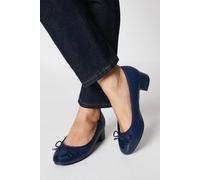Good For the Sole Women's : Talia Comfort Block Heel Ballet Pumps in Navy | Size: 5 Good For the Sole Navy 5