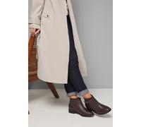 Good For the Sole Women's : Wide Fit Mia Mixed Material Low Heel Ankle Boots in Brown | Size: 6 Good For the Sole Brown 6