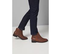 Good For the Sole Women's : Wide Fit Mia Mixed Material Low Heel Ankle Boots in Tan | Size: 4 Good For the Sole Tan 4