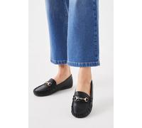 Good For the Sole Women's : Wide Fit Nina Comfort Snaffle Detail Loafers in Black | Size: 6 Good For the Sole Black 6