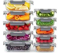 GOOD FOR YOU Glass Containers with Lids 10 Pack, Meal Prep Food Storage