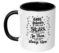 Good Friends Are Like Stars Funny Friendship Theme Ceramic Coffee Mug 11 oz