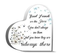 Good Friends Are Like Stars You Don't Always See Them But You Know They Are Always There Acrylic Heart Shaped Plaque Desk Decorations Acrylic Heart Keepsake 4x4 inch