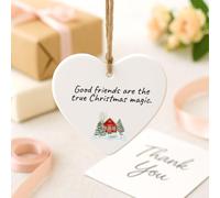 Good Friends Are the True Christmas Magic - Acrylic Heart Ornament Gift, Holiday Friendship Keepsake, Festive Decorative Ornament