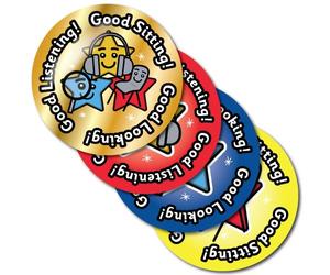 Good Fundamentals Stickers, 150pcs on 5 A4 sheets, 32mm size. Teacher Stickers