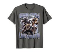 Good Girls Like Bad Guys Funny Alpha Wolf Werewolf T-Shirt, Men, Asphalt Grey, 5X-Large