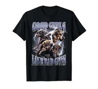 Good Girls Like Bad Guys Funny Alpha Wolf Werewolf T-Shirt, Men, Black, 5X-Large