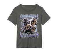 Good Girls Like Bad Guys Funny Alpha Wolf Werewolf T-Shirt, Women's Plus, Asphalt Grey, 5X