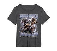 Good Girls Like Bad Guys Funny Alpha Wolf Werewolf T-Shirt, Women's Plus, Dark Heather Grey, 1X