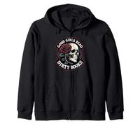 Good Girls Read Dirty Books Smut Reader Dark Romance Skull Zip Hoodie