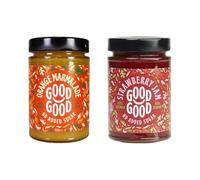 GOOD GOOD Jam Duo Pack - Orange Marmalade & Strawberry - 2 x 12oz / 330g - No Added Sugar - Low Calorie - Vegan & Gluten Free - Keto & Diabetic Friendly Jams & Citrus Conserve (Pack of 2)
