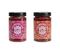 GOOD GOOD Jam Duo Pack - Raspberry & Strawberry - 2 x 12oz / 330g - No Added Sugar - Low Calorie - Vegan & Gluten Free - Keto & Diabetic Friendly Mixed Fruit Jams Conserve (Pack of 2)
