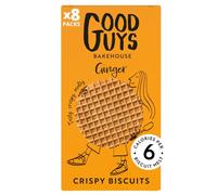 Good Guys Ginger Crispy Biscuits 8 x Packs. Tasty, Crispy, Low Calorie Snacks. Healthy Biscuits. 80% less sat fat. 6 calories each! 8x50g packs - 39 biscuits per pack