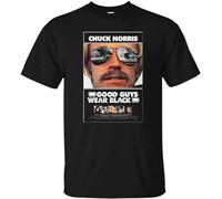 Good Guys Wear Black T-Shirt Chuck Norris Retro 70 1970 Action Martial Unisex 100% Cotton Short-Sleeve T-Shirts Black S