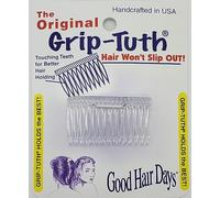 Good Hair Days Grip-Tuth Combs - Tuck Combs For Hair Decorative & Hair Styling - Fine and Thin Hair Accessories (Crystal, 2 Count- 1 ¾ inch)