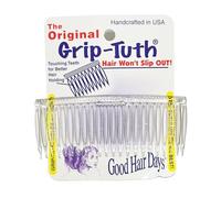 Good Hair Days Grip-Tuth Frenchy Side Comb - 4″ Side Comb for All Hair Types, Decorative Styling Tool & Bridal Jewelry & Accessory - Crystal