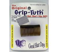 Good Hair Days Grip-Tuth Shorty Combs - Decorative & Styling Combs for Fine and Thin Hair (2 Count - 1 3/4 inch) (Tortoise)