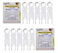 Good Hair Days Hair Pins - Plastic, U-shaped Magic Grip Hairpins, Strong Durable Pins For Fine, Thick & Long Hair, Hair Styling Accessories, Set of 20 (Crystal)