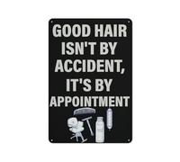 Good Hair Isn't By Accident, It's By Appointment Metal Tin Sign Barber Shop Wall Decor Funny Retro Signs Home Bar Kitchen Coffee Man Cave Garage Wall Decor Art Tin Sign 8x12 Inch