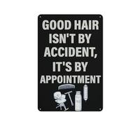 Good Hair Isn't By Accident, It's By Appointment Metal Tin Sign Barber Shop Wall Decor Home Bar Kitchen Coffee Man Cave Garage Wall Decor Art Tin Sign 12x16 Inch