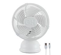 Good Housekeeping 5" All-Metal (92522) USB Desktop Laptop Nightstand Fan with Oscillation (Matte White)