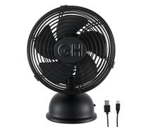 Good Housekeeping 5" All-Metal (92523) USB Desktop Laptop Nightstand Fan with Oscillation (Matte Black)