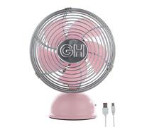 Good Housekeeping 5" All-Metal (92526) USB Desktop Laptop Nightstand Fan with Oscillation (Pink)