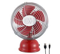Good Housekeeping 5" All-Metal (92527) USB Desktop Laptop Nightstand Fan with Oscillation (Crimson Red)