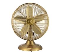 Good Housekeeping All-Metal (92613) Oscillating 12" Retro Desk Office Table Fan (Satin Brass)