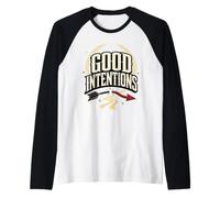 Good Intentions Broken Arrow Motivational Vintage Graphic Raglan Baseball Tee