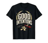Good Intentions Broken Arrow Motivational Vintage Graphic Value Graphic T-Shirt, Men, Black, S