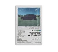 Good Kid, M.A.A.D City Kendrick Lamar Music Album Cover Music Posters for Room Aesthetic Canvas Wall Art Bedroom Print Picture Paintings for Living Room Bedroom Decoration Frame 24x36inch(60x90cm)Un